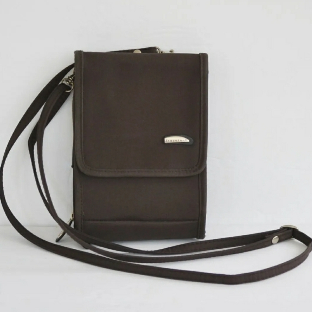 Travelon Dark Brown Crossbody Phone Bag